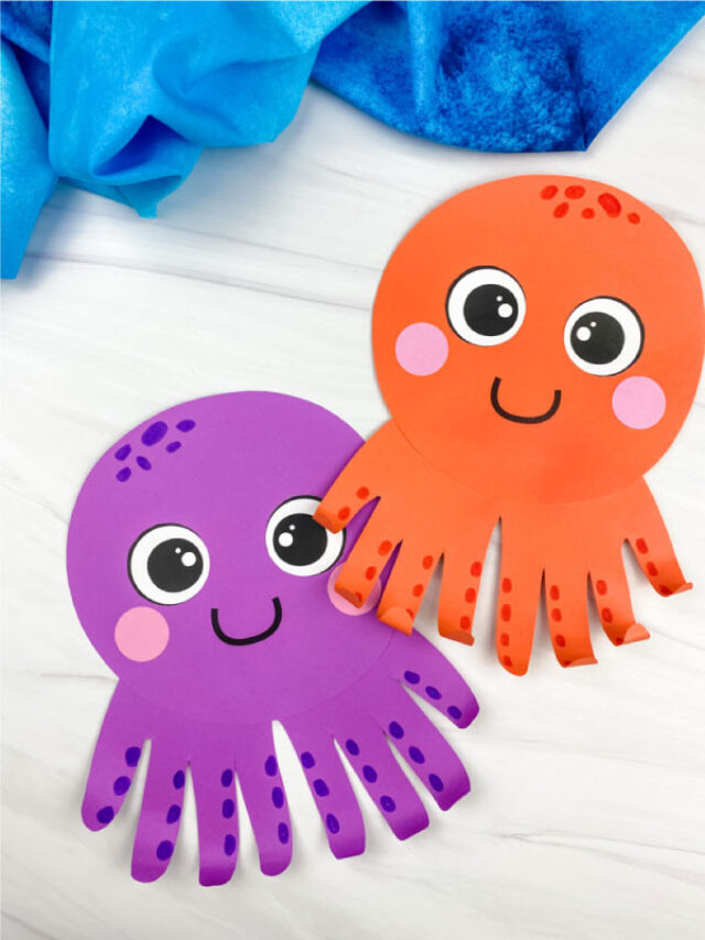 Octopus Handprint Craft For Kids [Free Template] Story