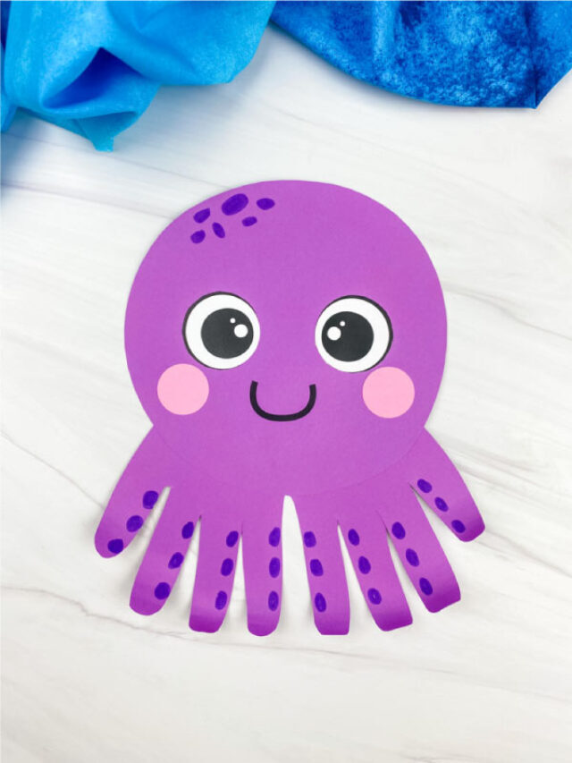 Octopus Handprint Craft For Kids [Free Template] Story
