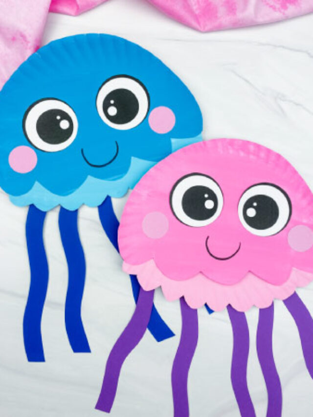 Jellyfish Paper Plate Craft For Kids [Free Template] Story