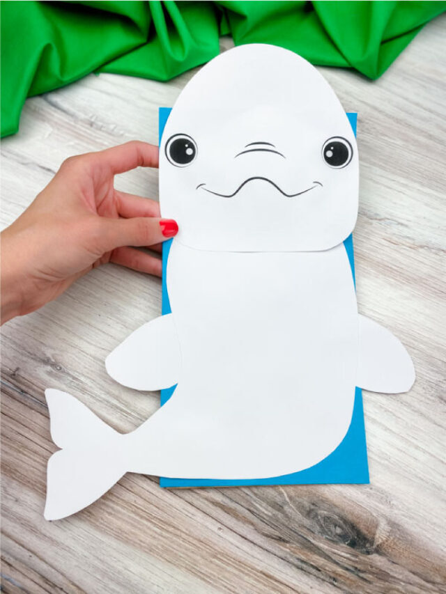 Beluga Whale Puppet Craft For Kids [Free Template] Story