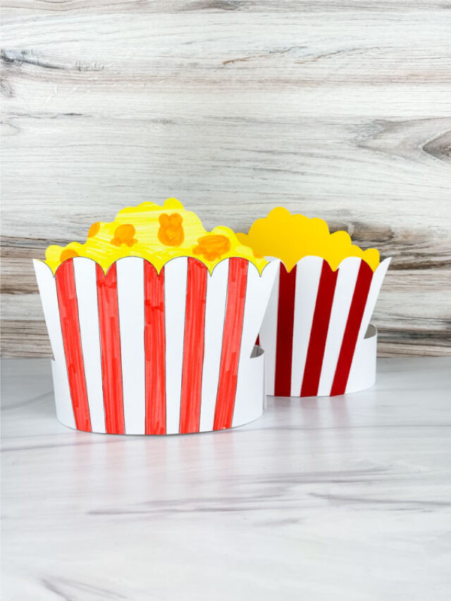 Popcorn Headband Craft For Kids [Free Template] Story