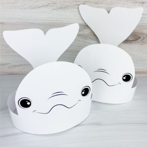 2 beluga whale headband crafts