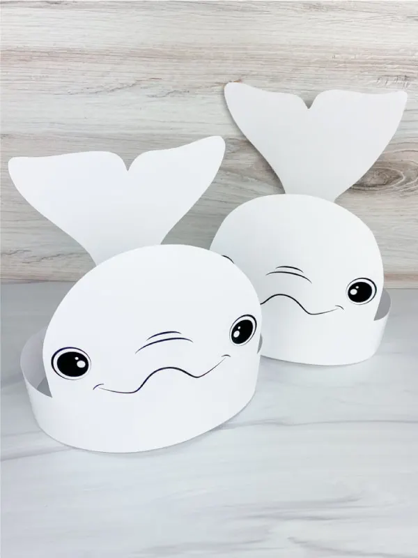2 beluga whale headband crafts
