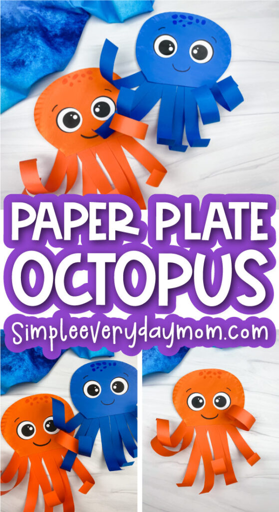 paper plate octopus craft image collage with the words paper plate octopus in the middle 