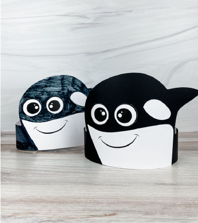 2 killer whale headband crafts