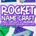 rocket ship name craft image collage with the words rocket name craft in the middle