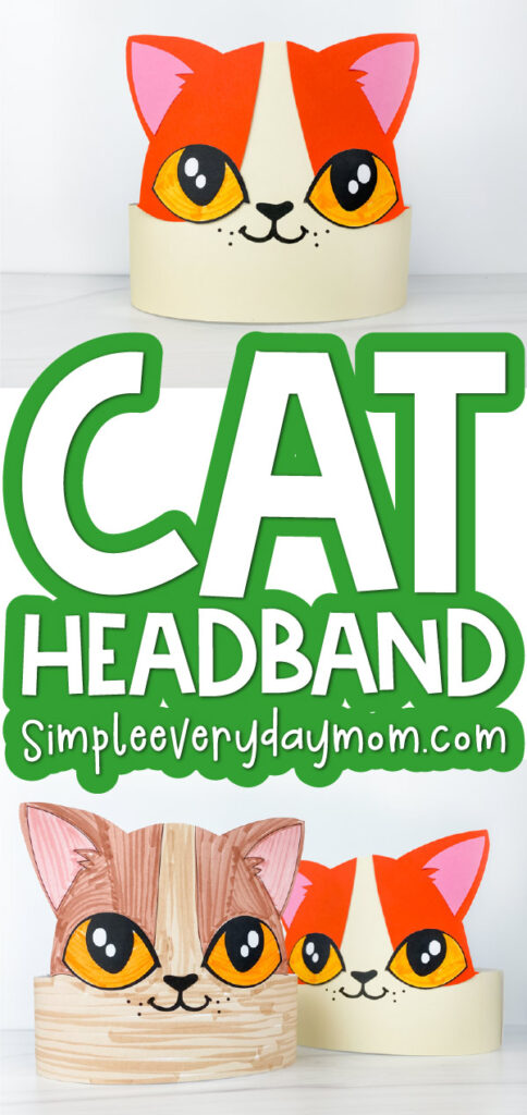 cat headband craft craft image collage with the words cat headband in the middle