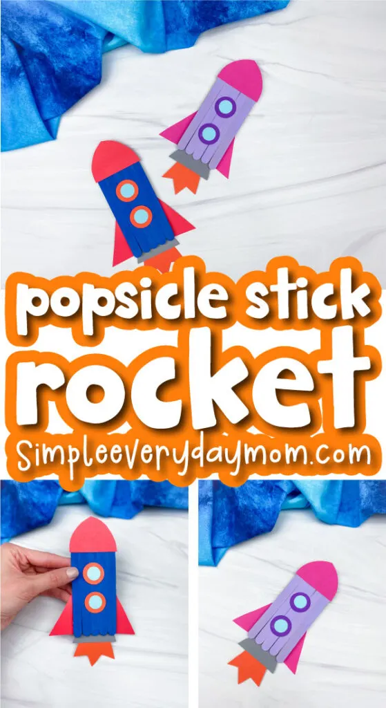 Rocket Popsicle Stick Craft For Kids [Free Template]