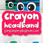 crayon headband image collage with the words crayon headband