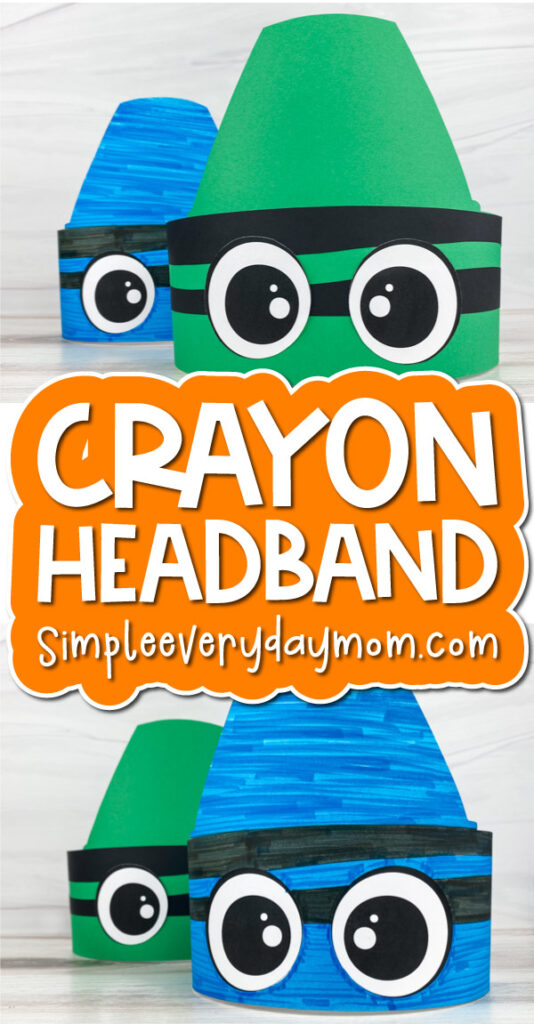 crayon headband image collage with the words crayon headband