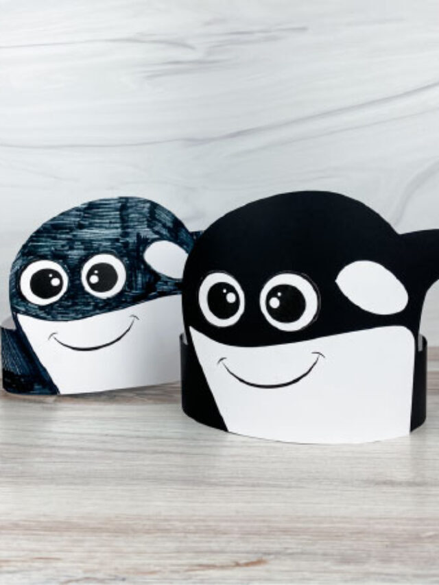 Killer Whale Headband Craft For Kids [Free Template] Story