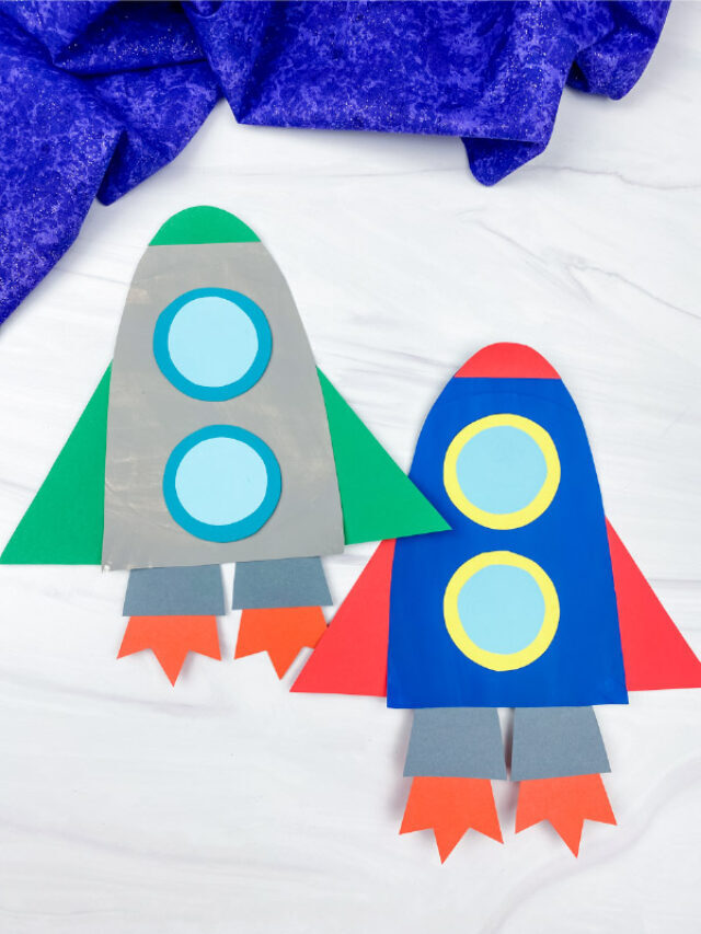 Rocket Paper Plate Craft For Kids [Free Template] Story