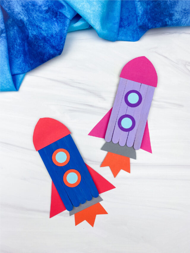 Rocket Popsicle Stick Craft For Kids [Free Template] Story