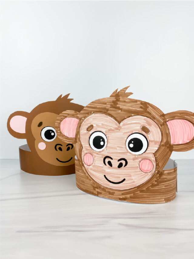 Monkey Headband Craft For Kids [Free Printable] Story
