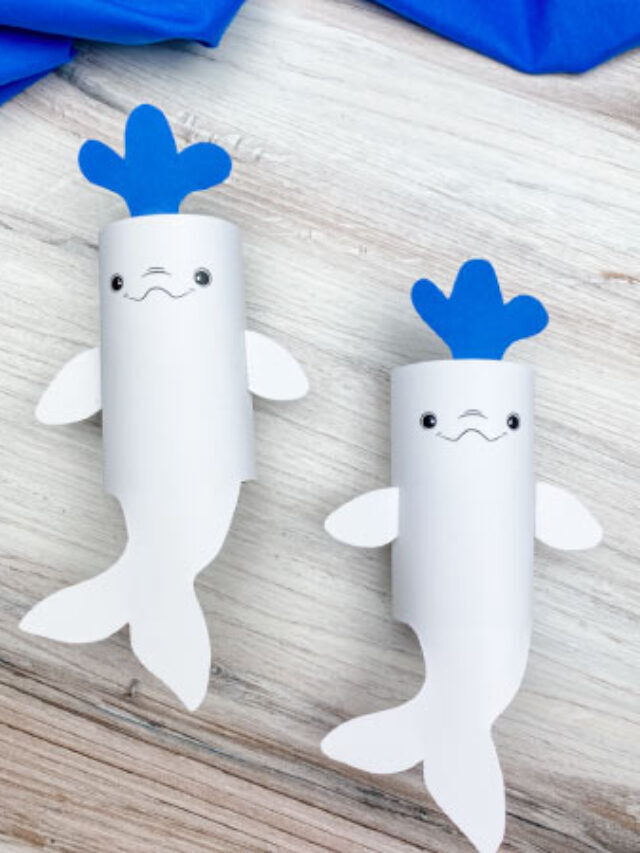 Beluga Whale Toilet Paper Roll Craft [Free Template] Story