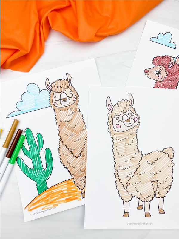 llama coloring pages