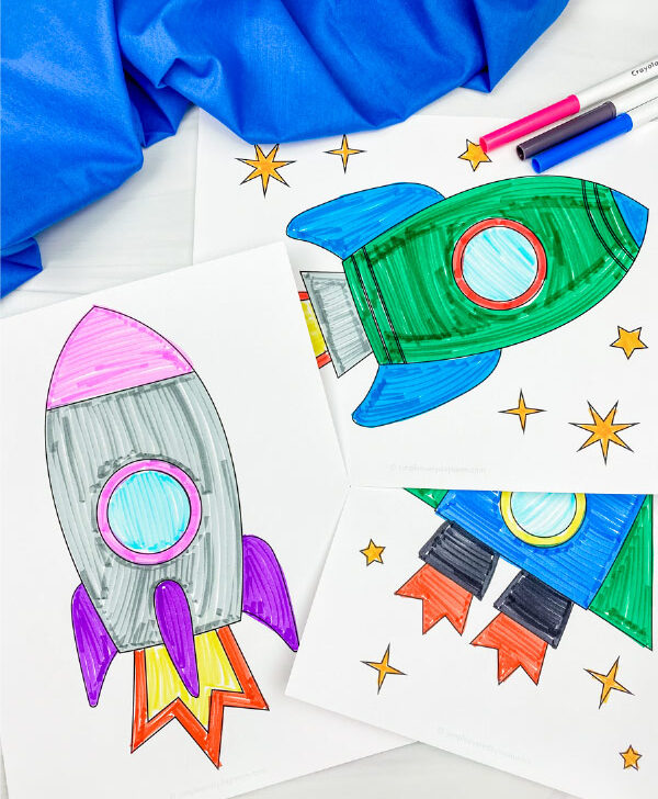 rocket coloring pages