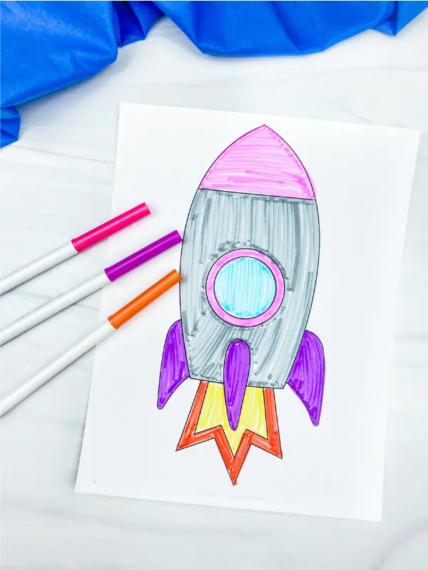 rocket coloring page