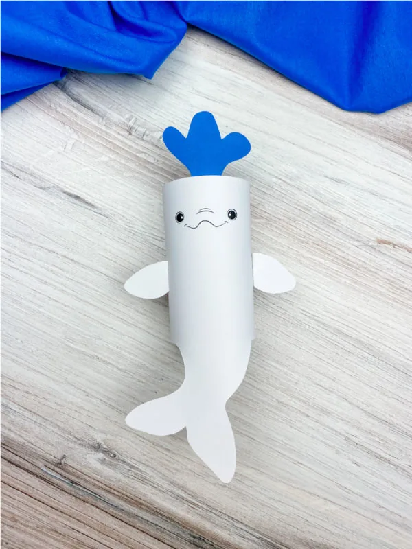 toilet paper roll beluga whale craft