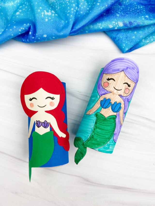 Mermaid Toilet Paper Roll Craft For Kids [Free Template] Story