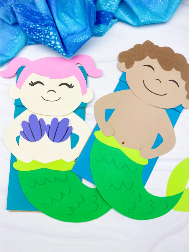 Mermaid Paper Bag Craft For Kids [Free Template] Story