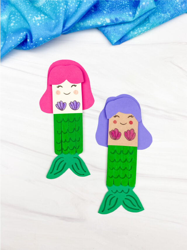 2 popsicle stick mermaids