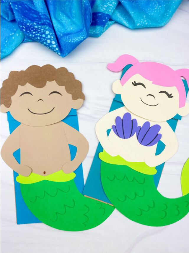 Mermaid Paper Bag Craft For Kids [Free Template] Story