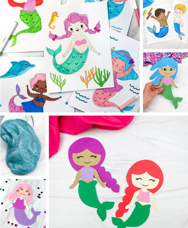 mermaid activities for kids image collage