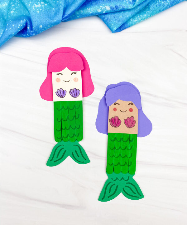 2 popsicle stick mermaids
