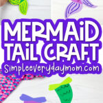 mermaid tail craft image collage with the words mermaid tail craft in the middle