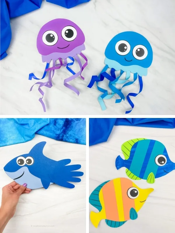 ocean animal kids craft image collage