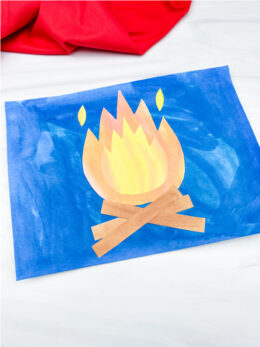 Campfire Art Project For Kids [Free Template]