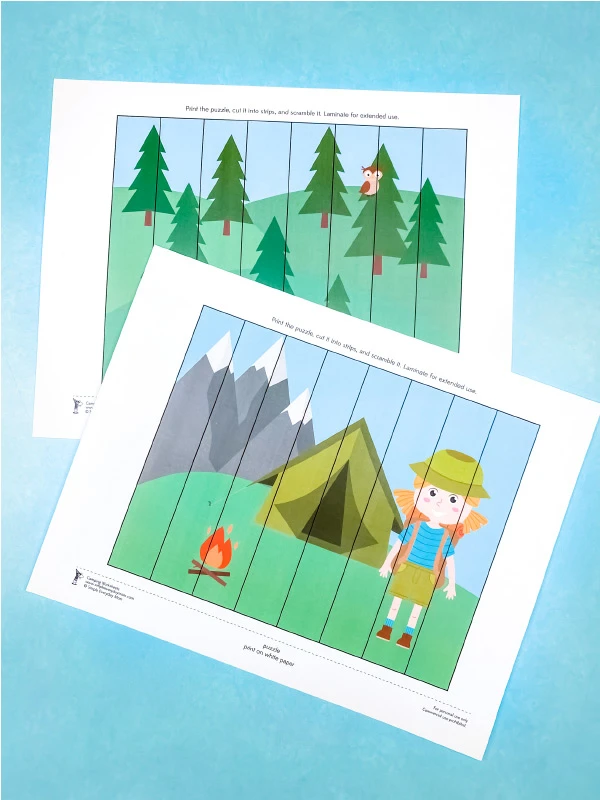 camping printables puzzles