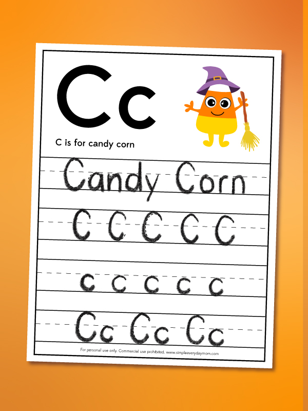 candy corn handwriting worksheet