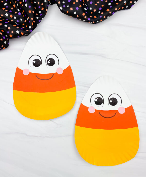 two paper plate candy corn crafts