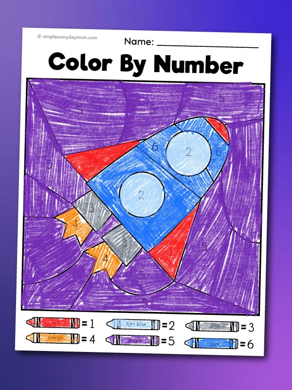 rocket color by number