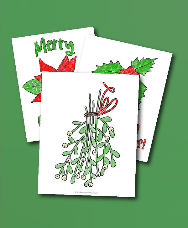 Christmas plant coloring pages