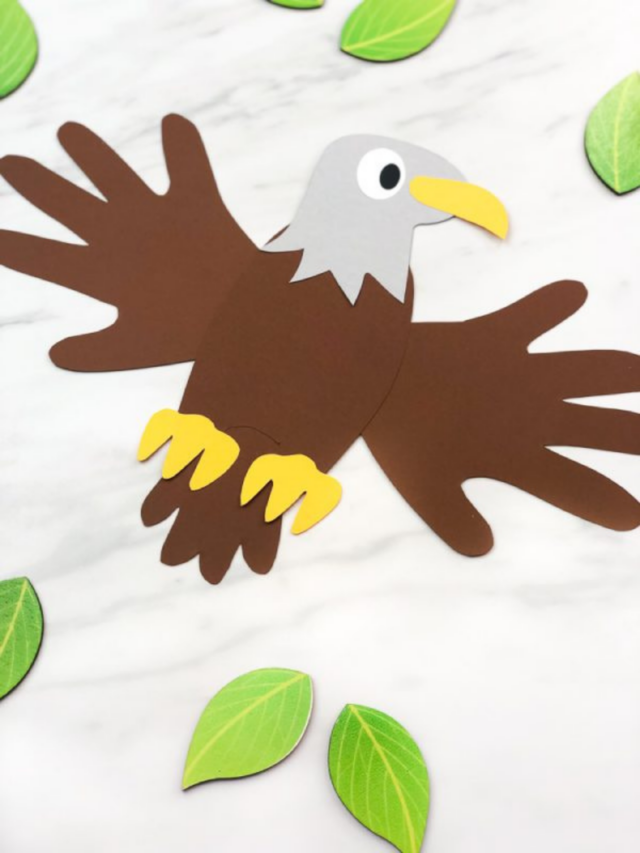 Handprint Bald Eagle Craft For Kids [Free Template] Story