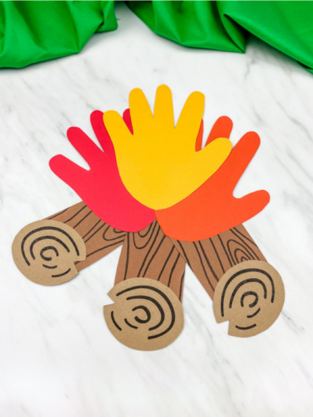 Handprint Campfire Craft For Kids [Free Template] Story