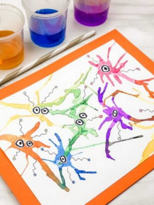 Germ Blow Painting Art With Straws Story