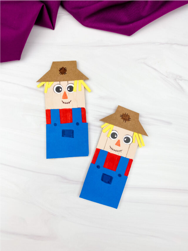 Popsicle Stick Scarecrow Craft For Kids [Free Template] Story