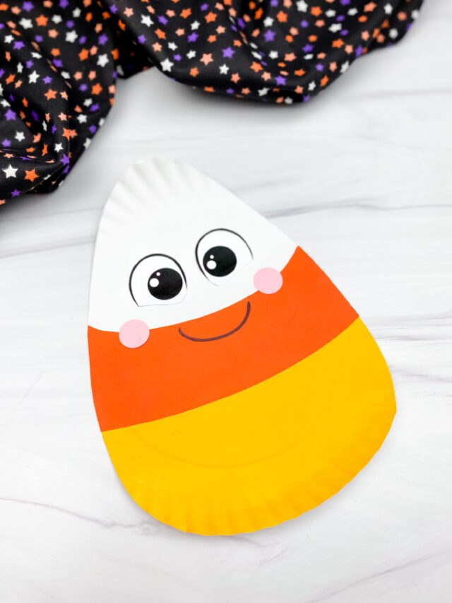 Paper Plate Candy Corn Craft For Kids [Free Template] Story