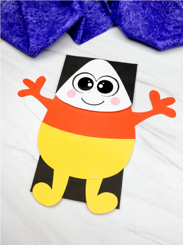 Candy Corn Puppet Craft For Kids [Free Template] Story