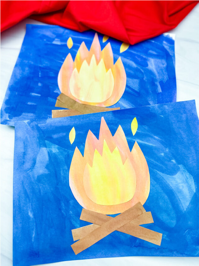 Campfire Art Project For Kids [Free Template] Story