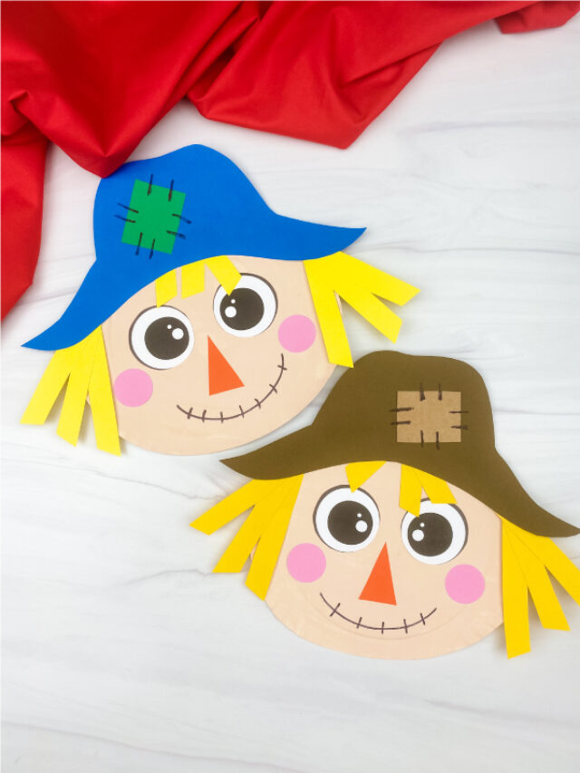 2 paper plate scarecrow crafts