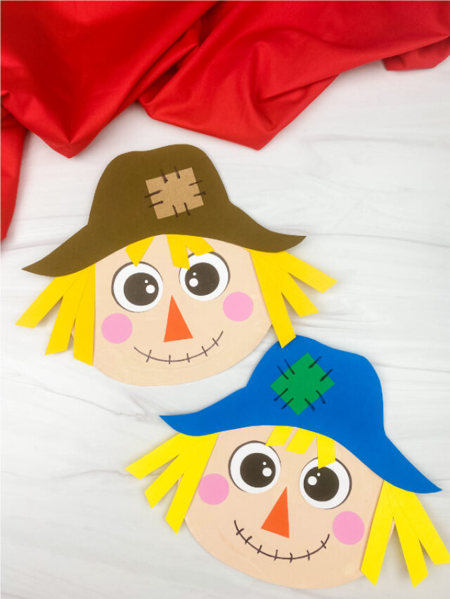 Paper Plate Scarecrow Craft For Kids [FREE Template] Story