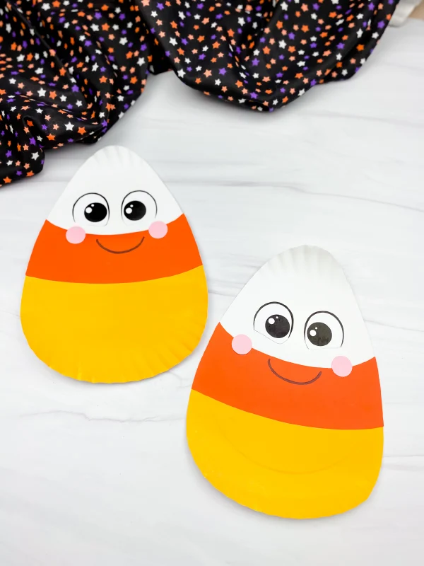 two paper plate candy corn crafts