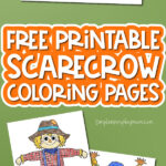 scarecrow coloring pages with the words free printable scarecrow coloring pages in the middle