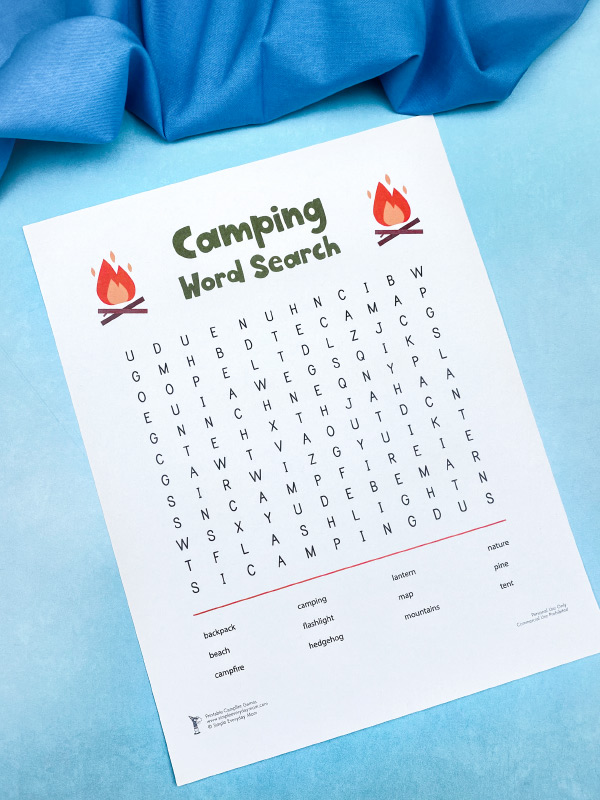 printable camping worksheet