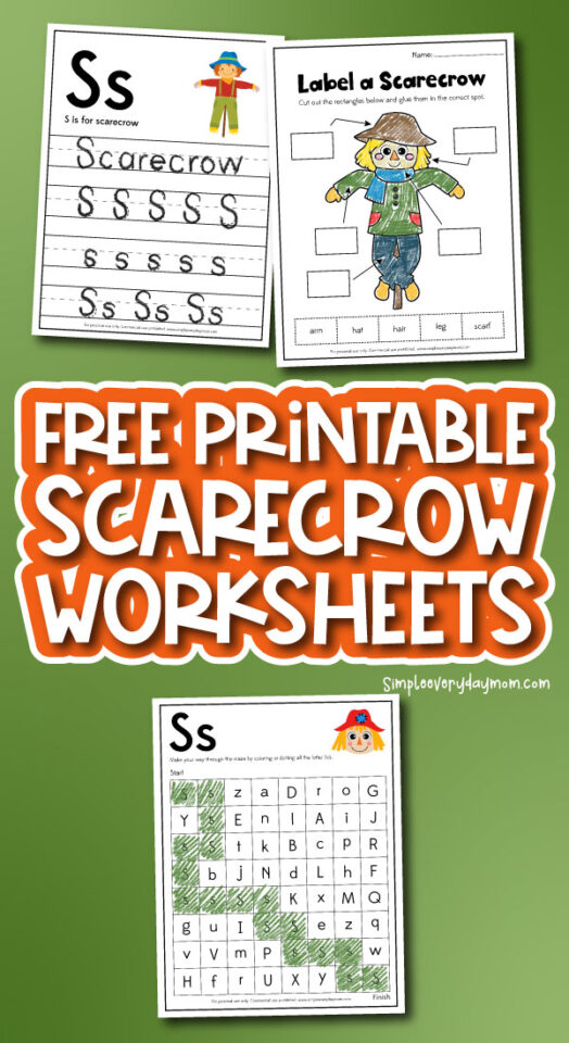 Scarecrow Worksheets For Preschool (Freebie)